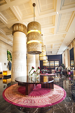 Lobby of the Raffles Dubai Hotel, Dubai, United Arab Emirates, Middle East