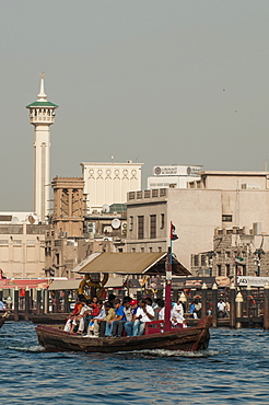 Abra or water taxi at Dubai Creek, Al Hamriya District, Dubai, United Arab Emirates, Middle East