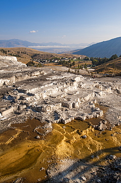 Mammoth Hot Springs terraces, Yellowstone National Park, UNESCO World Heritage Site, Wyoming, United States of America, North America