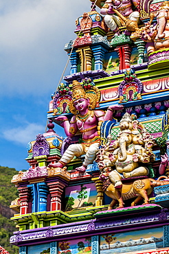 The Arul Mihu Navasakthi Vinayagar Hindu Temple, Victoria, Mahe, Republic of Seychelles, Indian Ocean, Africa