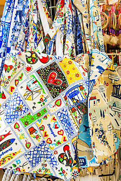 Souvenir bags in old town, albufeira, faro, district, algarve, portugal, europe.