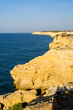 Coastline near Praia de parasio beach, Caroveiro, Algrave, Portugal.