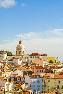 Skyline with the dome of the Church of Santa Engracia or National Pantheon, lisbon, portugal