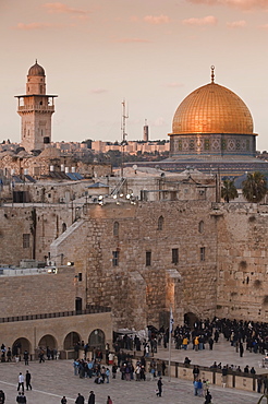 Dome of the Rock and the Western Wall, Jerusalem, Israel, Middle East