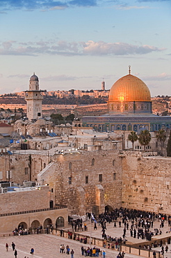 Dome of the Rock and the Western Wall, Jerusalem, Israel, Middle East