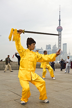 Morning Tai chi, Shanghai, China, Asia