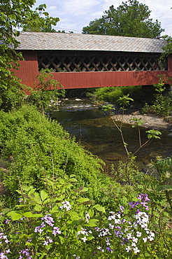 Covered bridge, Vermont, New England, United States of America, North America