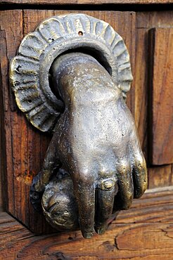 Mexico, Bajio, San Miguel de Allende, Hand of Fatima door knocker.