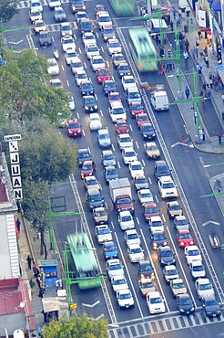 Mexico, Federal District, Mexico City, Heavy traffic from Torre Latinoamericana.