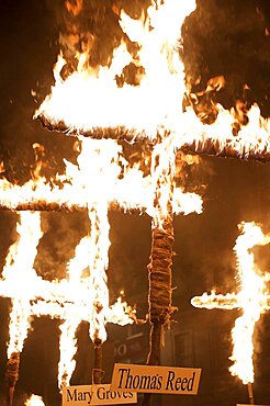 England, East Sussex, Lewes, The annual bonfire night parade celebrating 17 protestant martyrs killed in the fifteen hundreds.