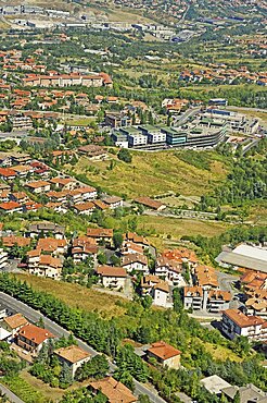 Republic of San Marino, San Marino City, Elevate view over City.