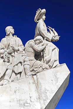 Portugal, Estremadura, Lisbon, Padrao dos Descobrimentos Carving of Prince Henry the Navigator leading the Discoveries Monument.