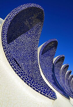 Spain, Valencia Province, Valencia, Spain, Valencia Province, Valencia, La Ciudad de las Artes y las Ciencias, City of Arts and Sciences, Arches of the Umbracle sculpture garden.