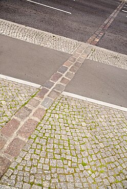 Germany, Berlin, Potzdamer Platz, Preserved line of the Berlin Wall where it passed through the square.