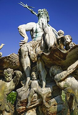 Germany, Berlin, Neptunebrunnen Fountain.