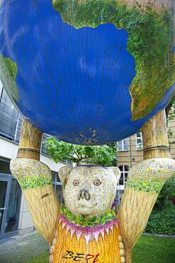 Germany, Berlin, Mitte, Life size fibreglass Buddy bear sculpture.