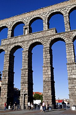 Spain, Castille-Leon, Segovia, Roman Aqueduct.