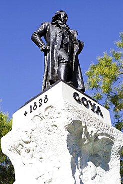 Spain, Madrid, Statue of Goya outside the Prado Museum.