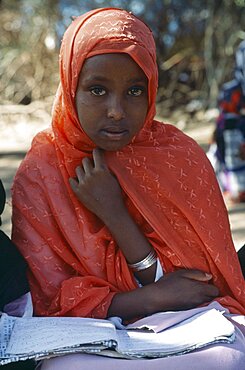 SOMALILAND  Hargeisa Young girl attending Koranic school.