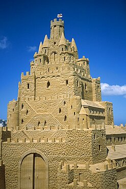 UNITED KINGDOM Channel Islands Guernsey St Peter Port. Ornamental Sand Castle Display.