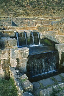 PERU Cusco Tipon A waterfall  Inca Ruins    Cuzco   Cuzco