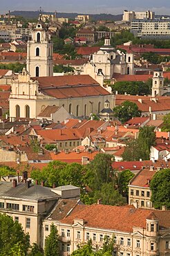 LITHUANIA  Vilnius View over red rooftops of the Old Town from Gediminas Hill. Tourism Holidays Transport Travel Baltic States Baroque Architecture