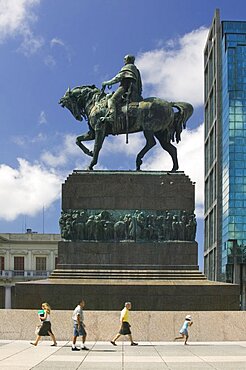 URUGUAY  Montevideo Statue of Jose G Artigas that stands on top of his mausoleum in Plaza Independencia. Jon Hicks. Uruguay Latin America South America Travel Tourism Holidays Montevideo Statue Urban Artigas American Hispanic Latino