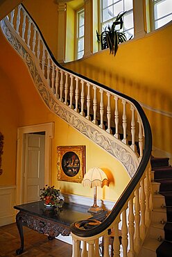 Ireland, County Westmeath, Belvedere House interior showing ornate staircase