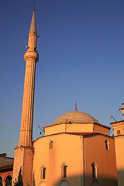 Albania, Tirane, Tirana, Mosque in Skanderbeg Sqaure.