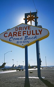 Drive carefully sign, Las Vegas, Nevada, United States of America