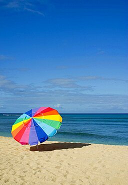 Parasol on Waikiki beach, Oahu Island, Hawaii, United States of America