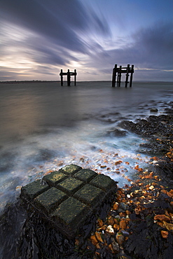 Dawn at Lepe Beach, New Forest National Park, Hampshire, England, United Kingdom, Europe