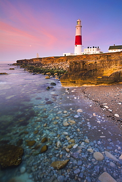 Portland Bill Lighthouse on the southern tip of the Isle of Portland, Jurassic Coast, UNESCO World Heritage Site, Dorset, England, United Kingdom, Europe