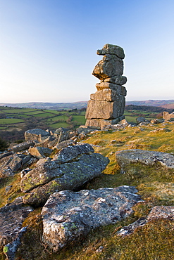 Bowermans Nose granite outcrop in Dartmoor National Park, Devon, England, United Kingdom, Europe