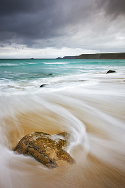 Stormy autumn evening at Sennen Cove, Cornwall, England, United Kingdom, Europe