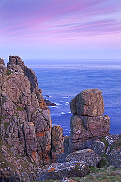 Towering granite cliffs at Gwennap Head near Land's End, Cornwall, England, United Kingdom, Europe