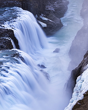 Raging Gullfoss Waterfall in Iceland, Polar Regions 