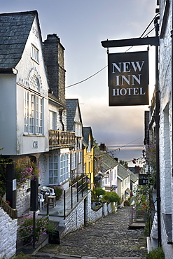 Cobbled streets of Clovelly in North Devon, England, United Kingdom, Europe