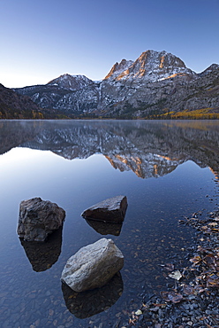 Tranquil Silver Lake at dawn in the Eastern Sierra Mountains, California, United States of America, North America