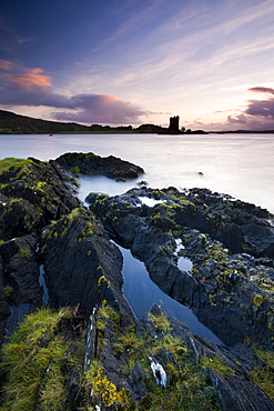 Castle Stalker, from the shores of Loch Linnhe near Port Appin, Highlands, Scotland, United Kingdom, Europe