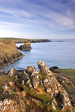 Cornish cliffs above Kynance Cove on the Lizard, Cornwall, England, United Kingdom, Europe