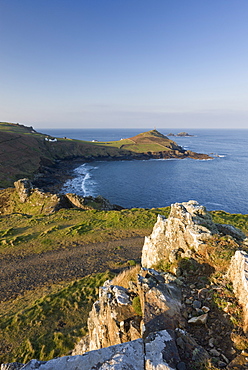 Cape Cornwall from Kenidjack Castle, Cornwall, England, United Kingdom, Europe