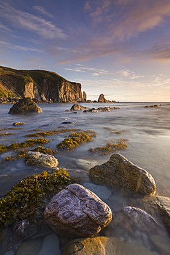 Bantham seashore on an incoming tide, South Hams, Devon, England, United Kingdom, Europe