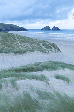 Holywell Bay from the sand dunes, Cornwall, England, United Kingdom, Europe