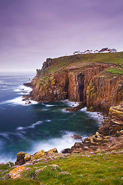 Land's End clifftops and hotel, Cornwall, England, United Kingdom, Europe