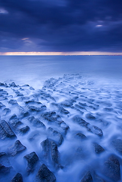 Washed tide over rock ledges at Kilve, Somerset, England, United Kingdom, Europe