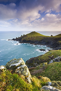 Rumps Point from Pentire Head, Cornwall, England, United Kingdom, Europe