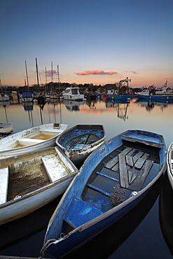 Boats in Lymington harbour, Lymington, Hampshire, England, United Kingdom, Europe