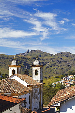 View of Our Lady of Merces de Baixo Church, Ouro Preto, UNESCO World Heritage Site, Minas Gerais, Brazil, South America 