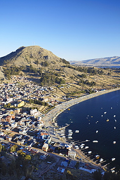 View of Copacabana, Lake Titicaca, Bolivia, South America